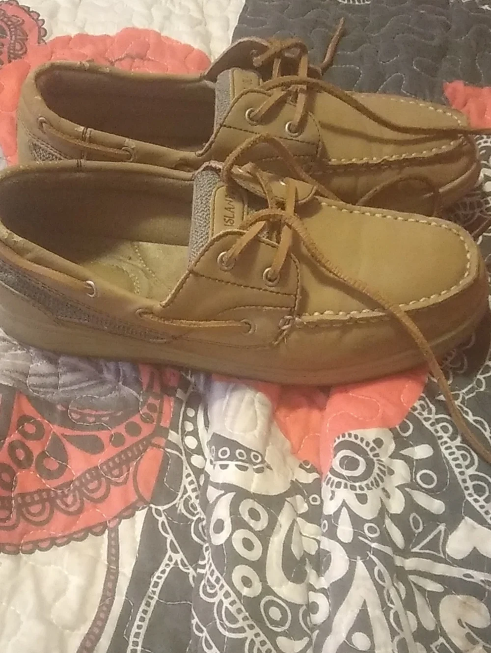 Aloha Island Tan Lace-Up Boat Shoes
